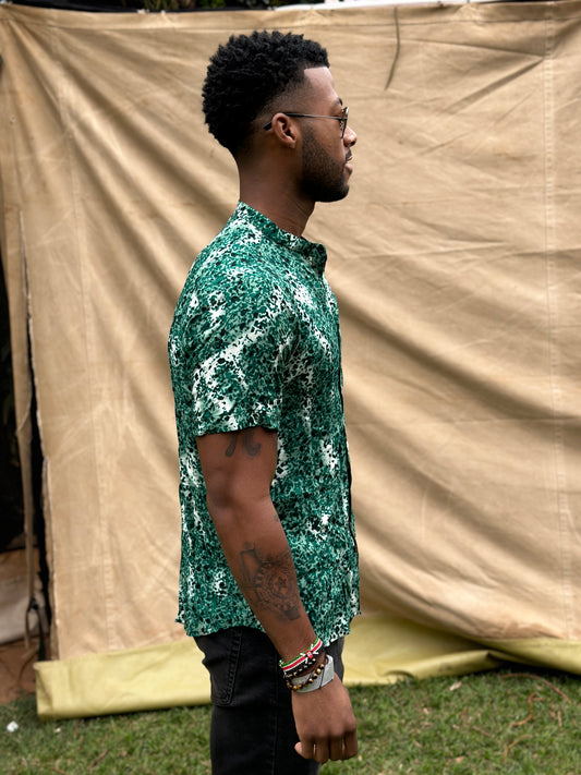 Afro Camo Print Mens Shirt